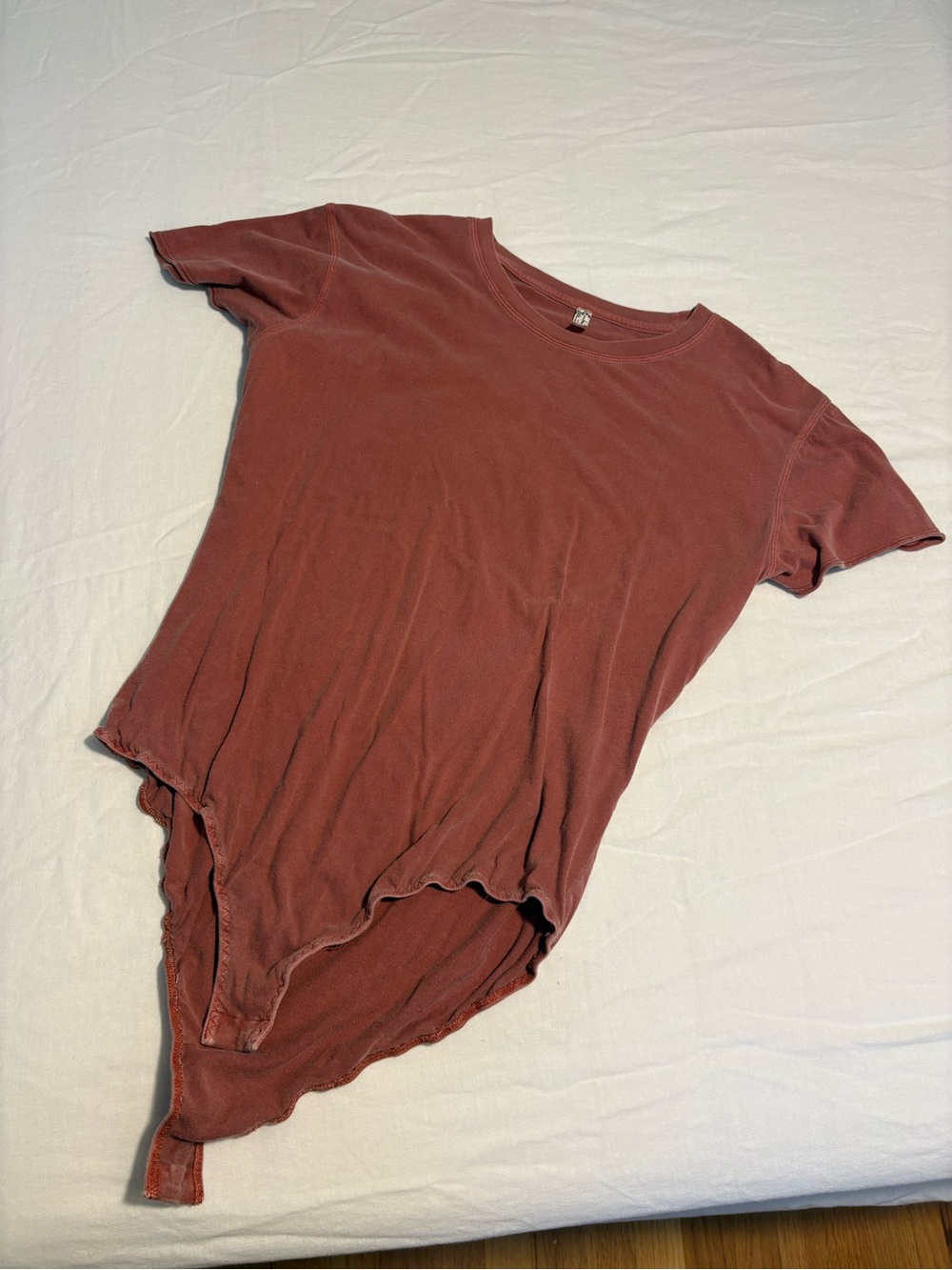 Free People Loose Short Sleeve Bodysuit in Dusty Rose